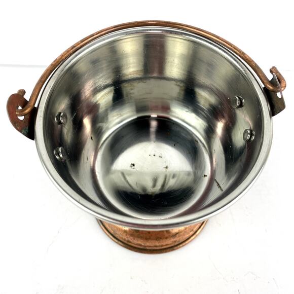 Indian Hammered Copper Balti Bucket Serveware - Picture 3 of 6